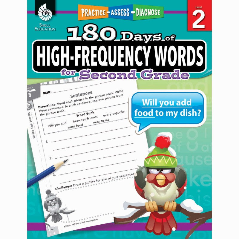 SHELL EDUCATION - 180 Days of High-Frequency Words for Second Grade