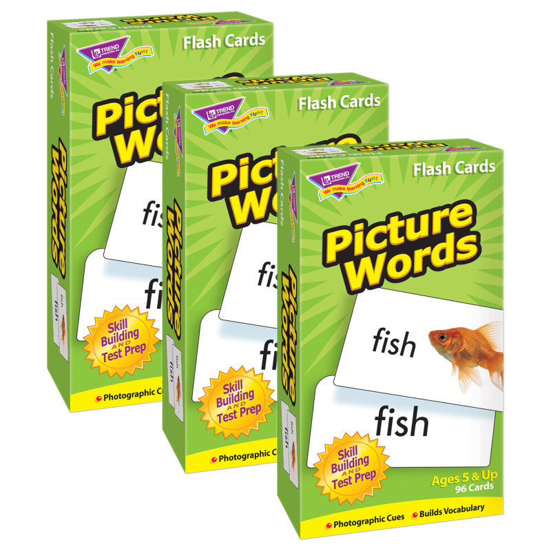 TREND - Picture Words Skill Drill Flash Cards, 3 Packs