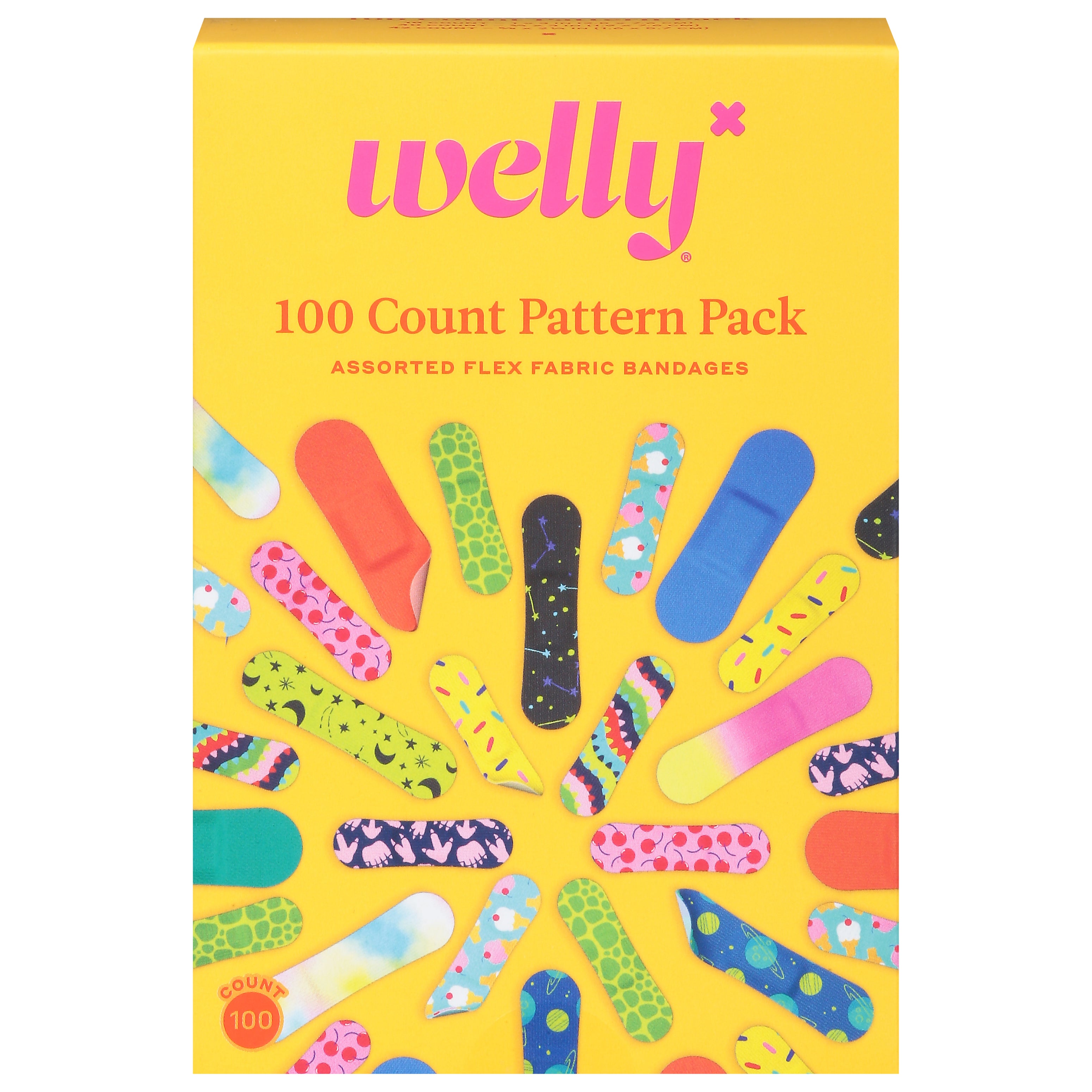 Welly Flex Fabric Assorted Bandages Pattern Pack 100 ea - Case of 1