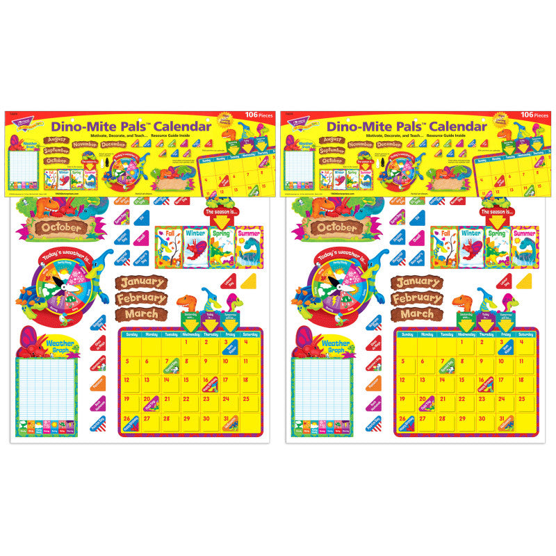 TREND - Dino-Mite Pals® Calendar Bulletin Board Set, 2 Sets
