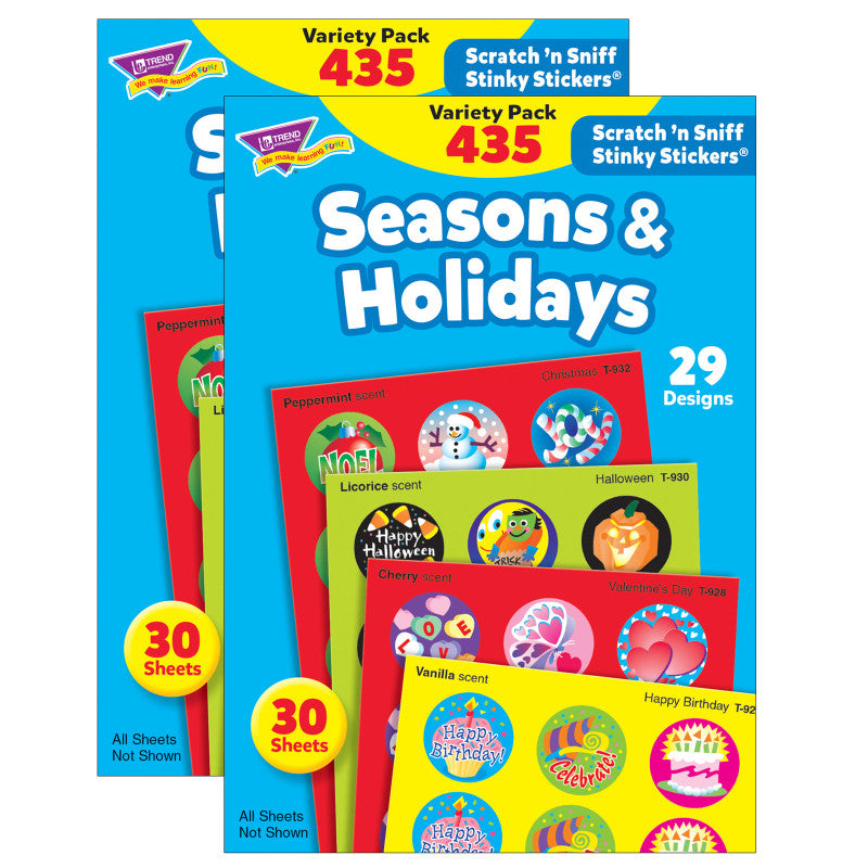 TREND - Seasons & Holidays Stinky Stickers® Variety Pack, 435 Per Pack, 2 Packs