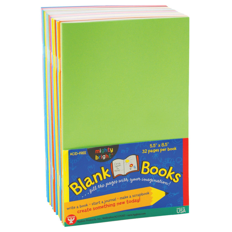 HYGLOSS - Blank Paperback Books, 5.5" x 8.5", Assorted Colors, Pack of 10