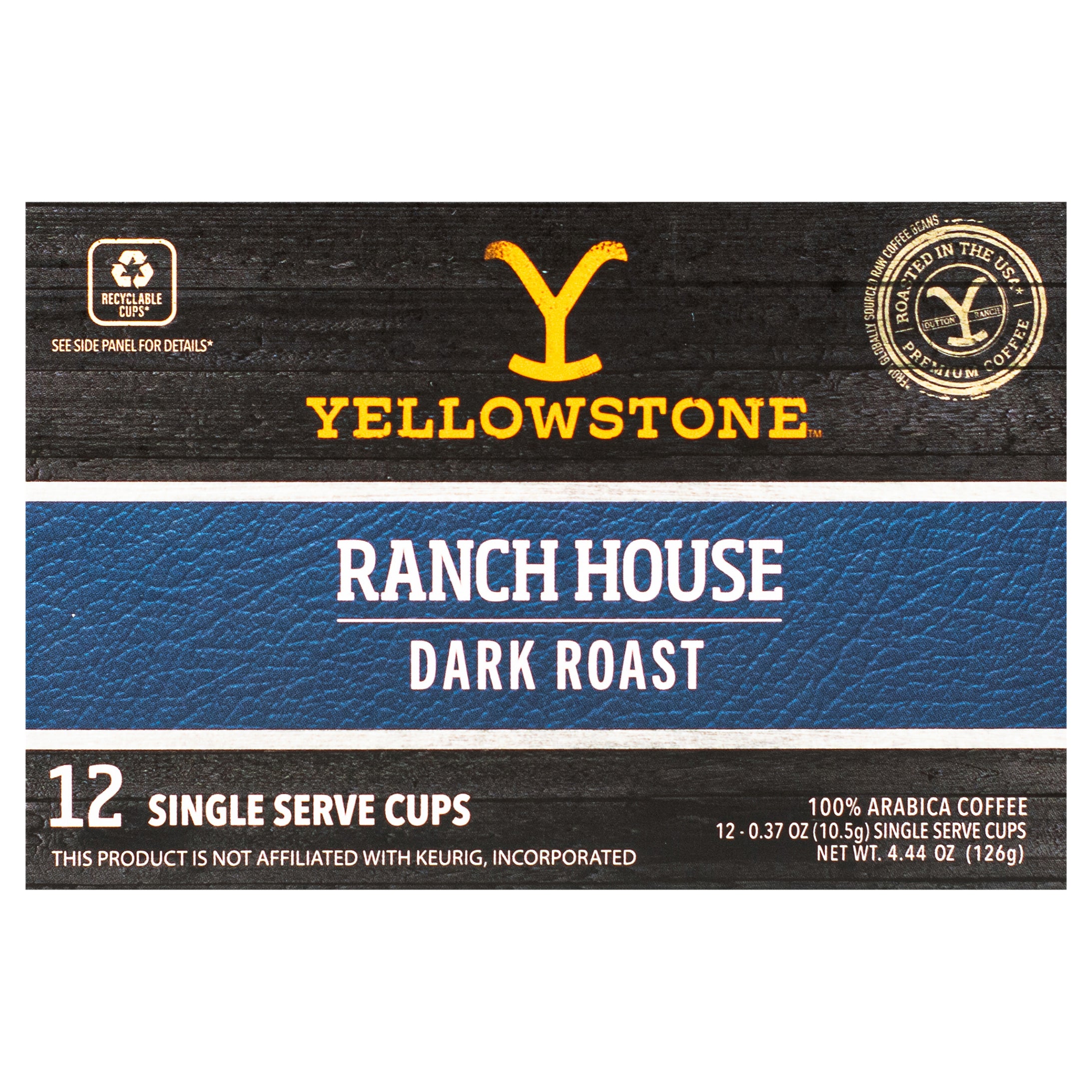 Single Serve Cups Yellow Stone Ranch House Dark Roast - Case of 6