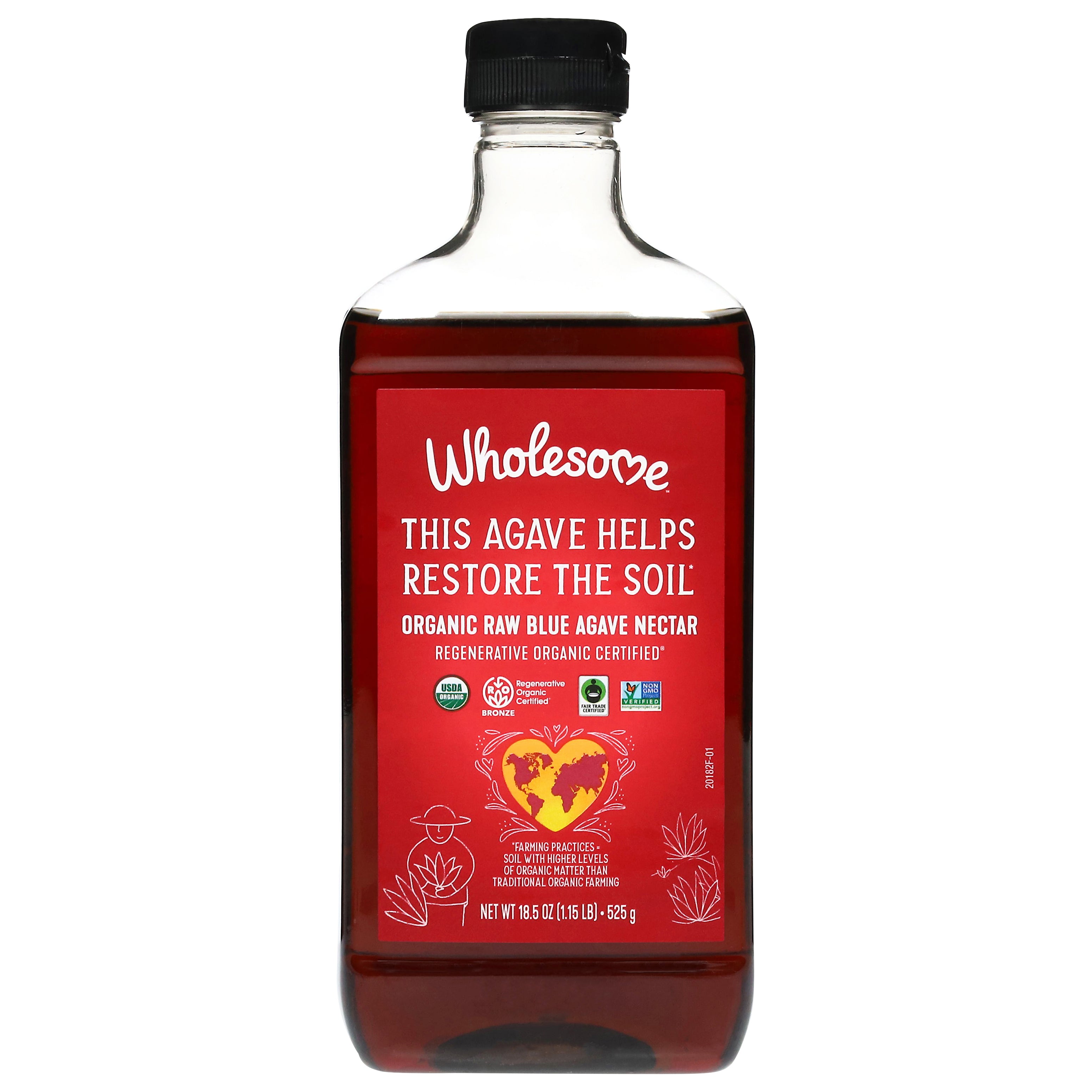 Wholesome Organic Raw Blue Agave Nectar 18.5 oz - Case of 6