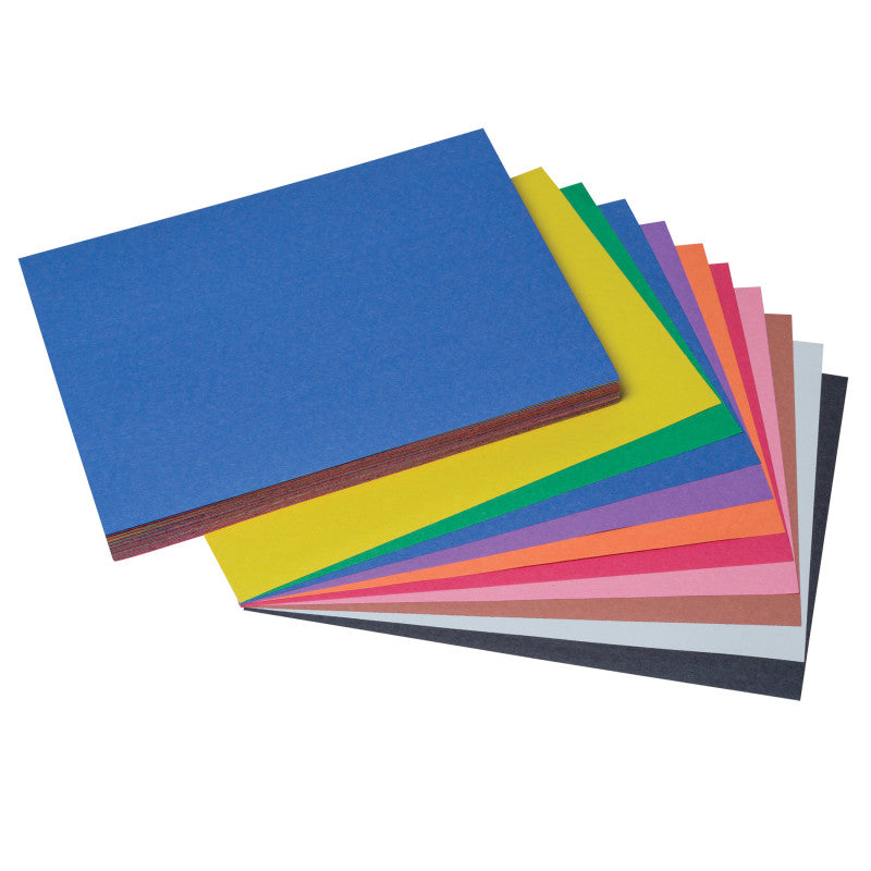 PRANG - Construction Paper, 10 Assorted Colors, 9" x 12", 100 Sheets Per Pack, 5 Packs