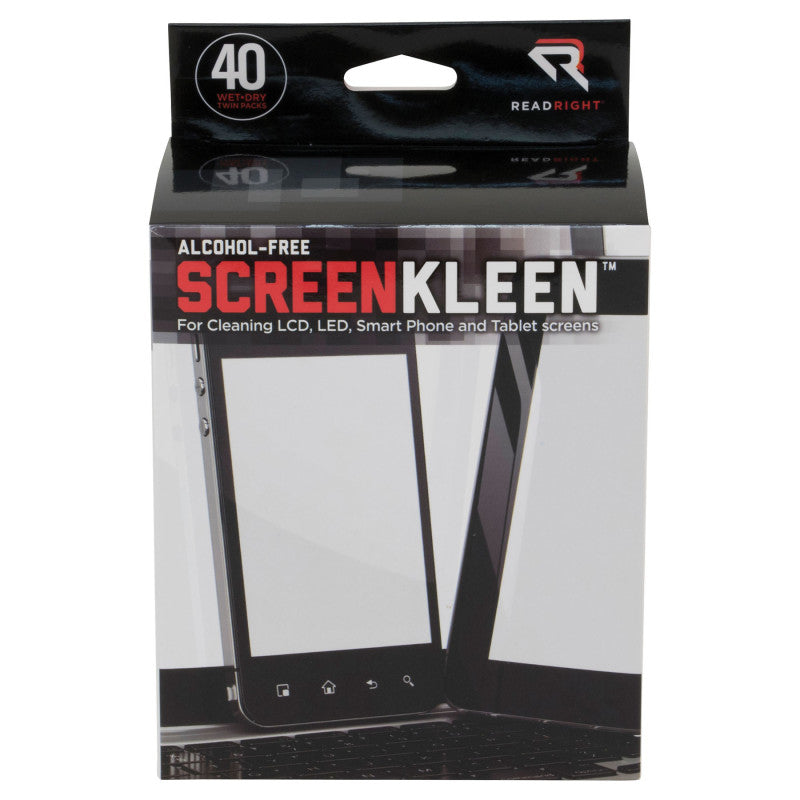 READ RIGHT - Screen Kleen Cleaning Wipes, Pack of 40