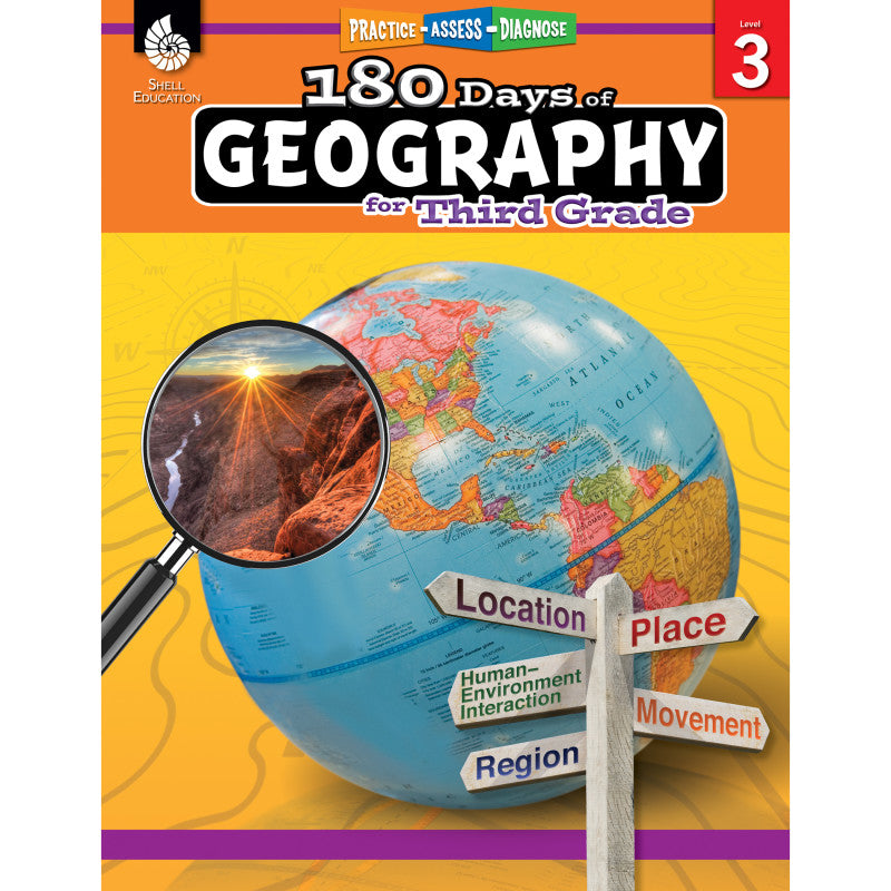 SHELL EDUCATION - 180 Days of Geography for Third Grade