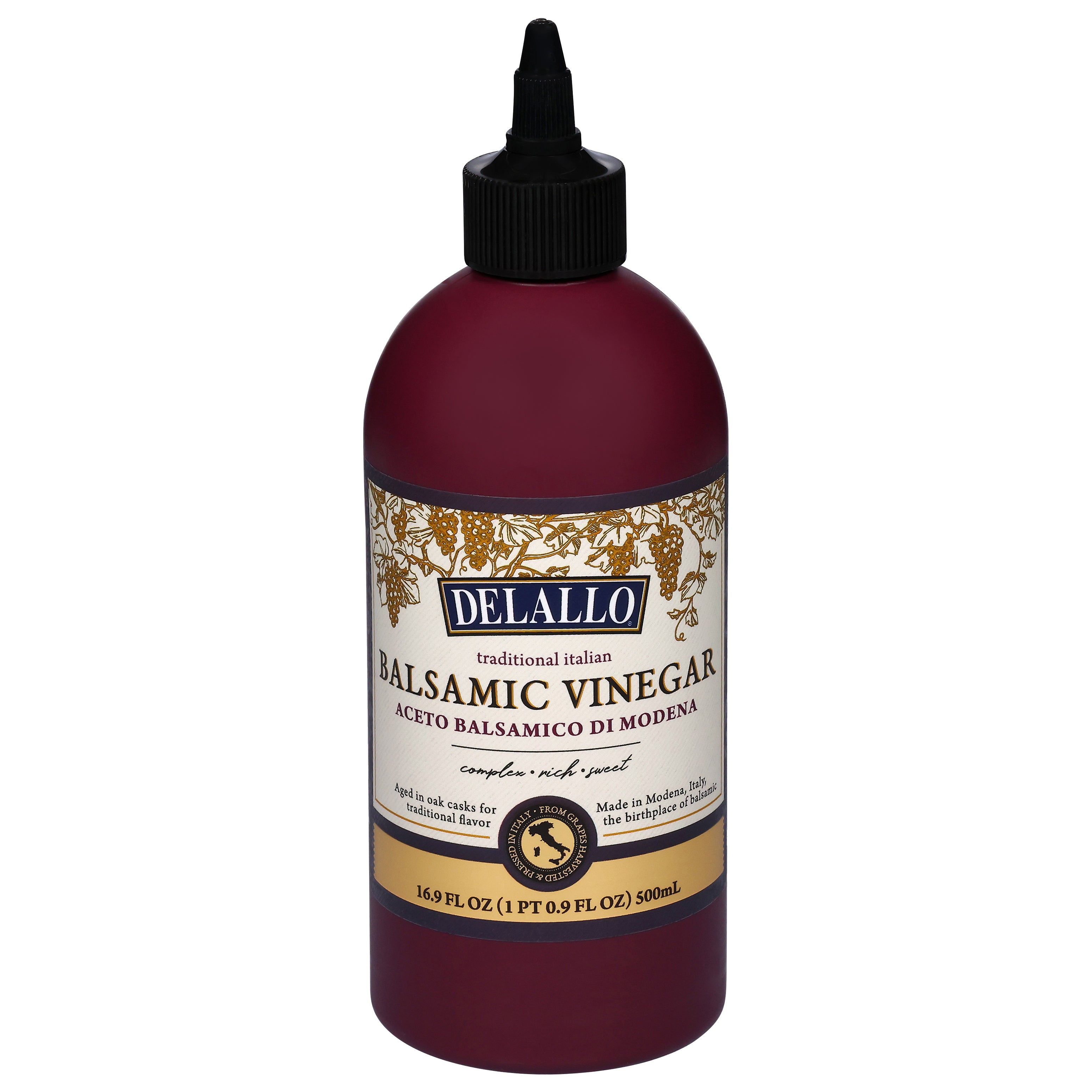 DeLallo Traditional Italian Balsamic Vinegar 16.9 fl oz - Case of 6