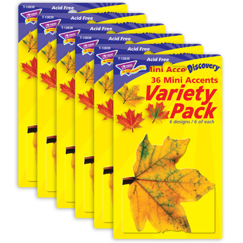 TREND - Maple Leaves Mini Accents Variety Pack, 36 Per Pack, 6 Packs