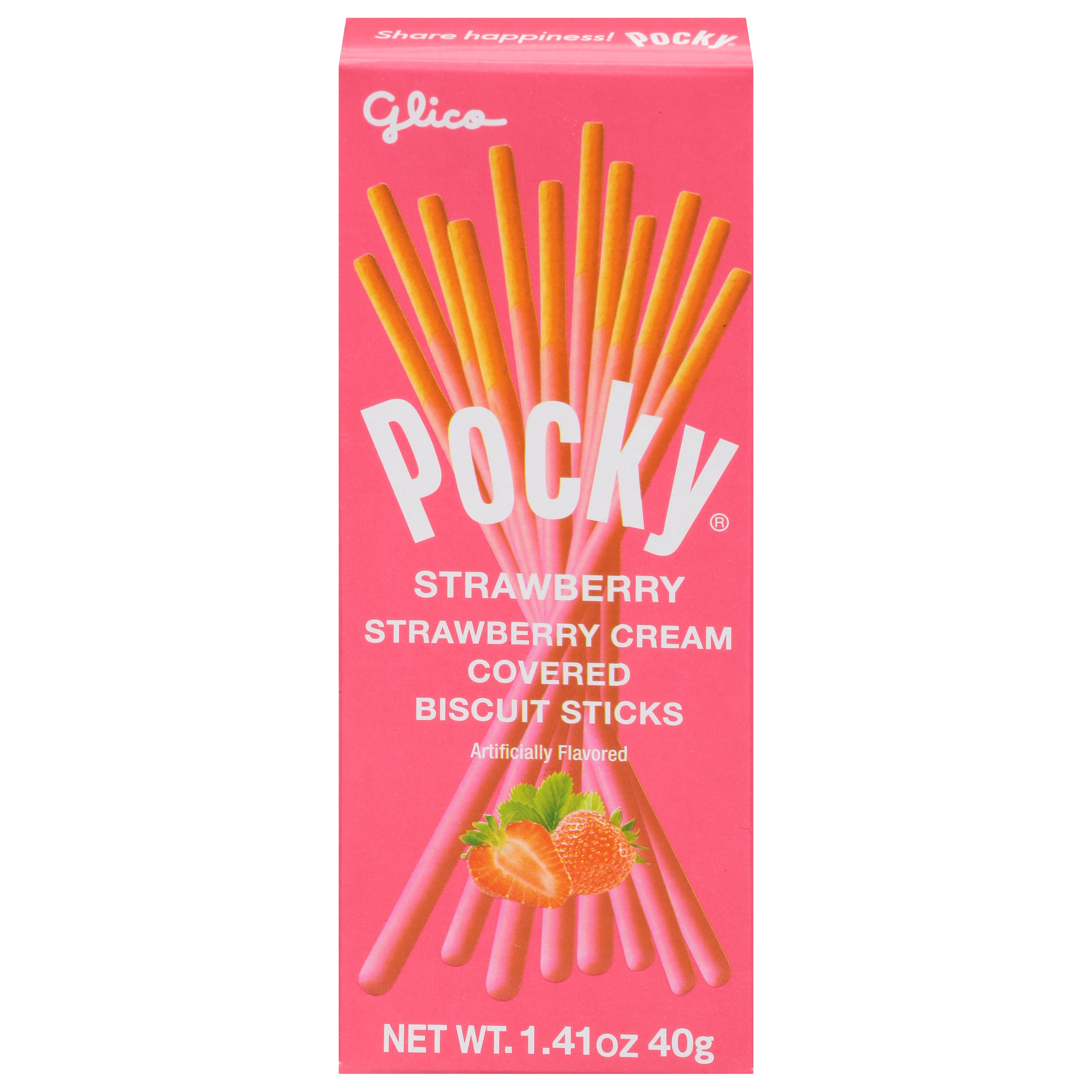 Pocky Strawberry Biscuit Sticks 1.41 oz - Case of 20