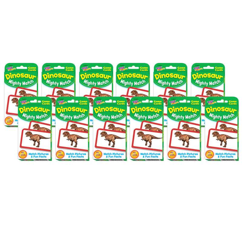TREND - Dinosaur Mighty Match Challenge Cards®, 12 Packs