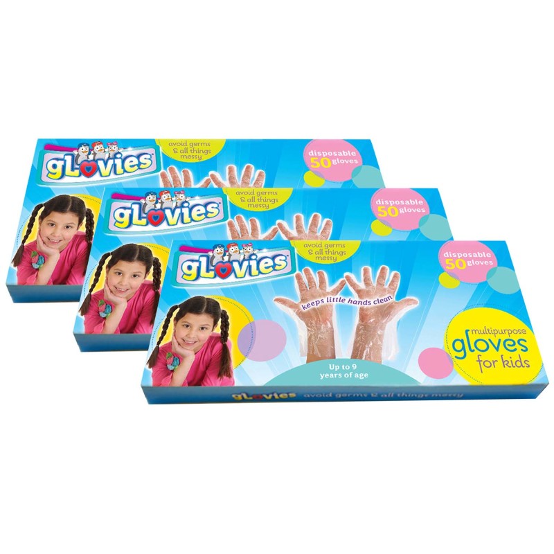 GLOVIES - Multipurpose Disposable Gloves, 50 Per Box, 3 Boxes