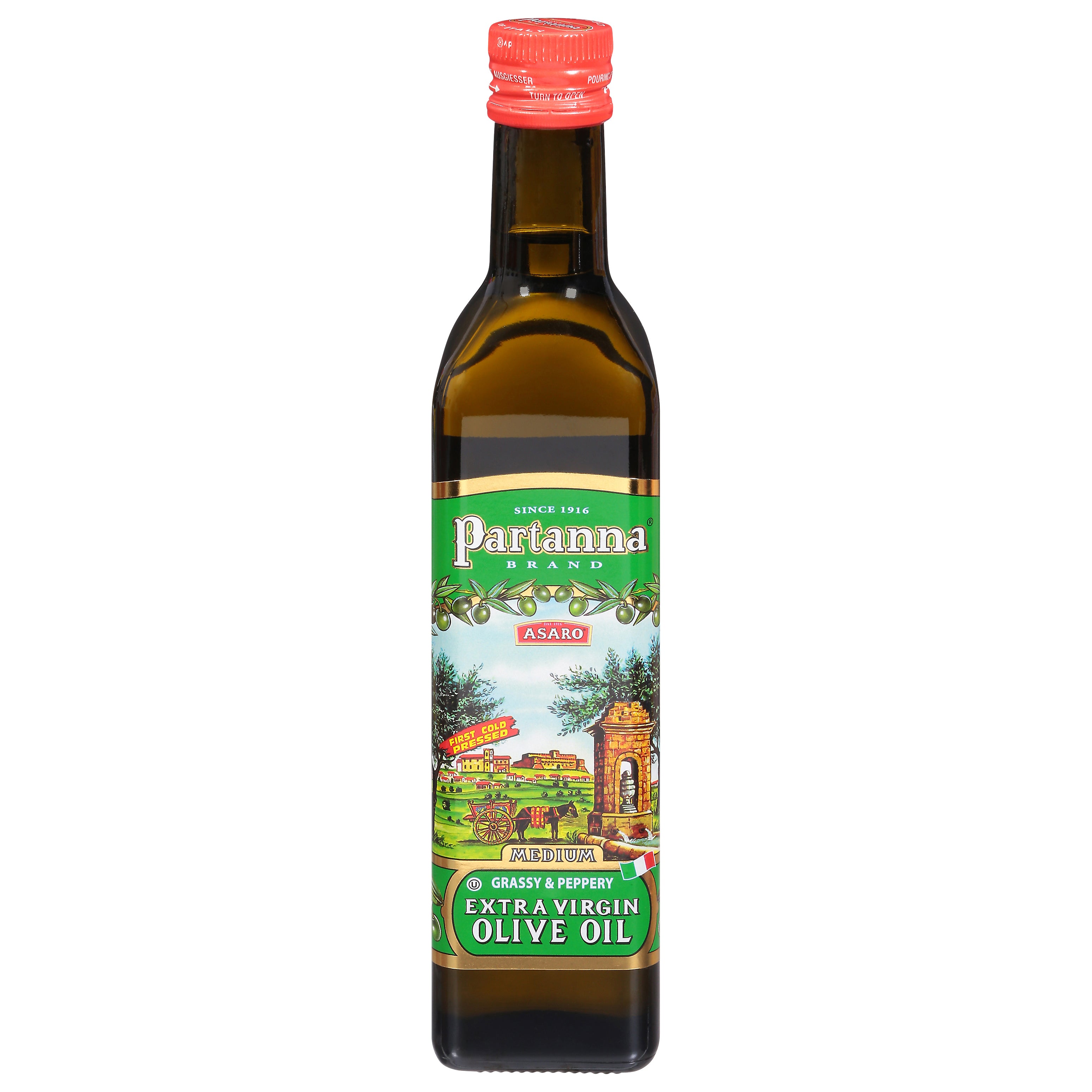 Partanna Extra Virgin Medium Olive Oil 16.9 fl oz - Case of 6