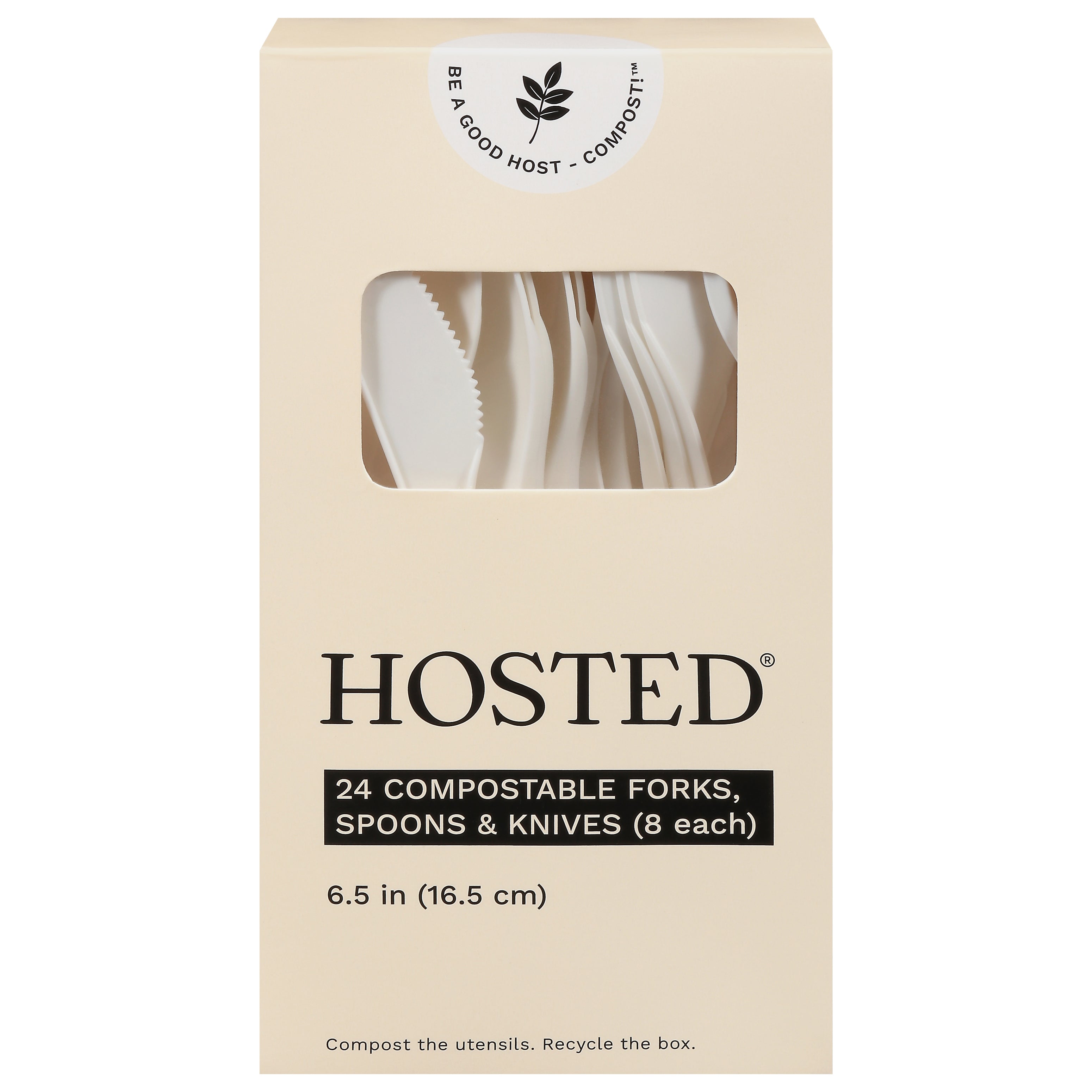 Hosted Compostable Forks, Spoons & Knives 1 ea - Case of 20