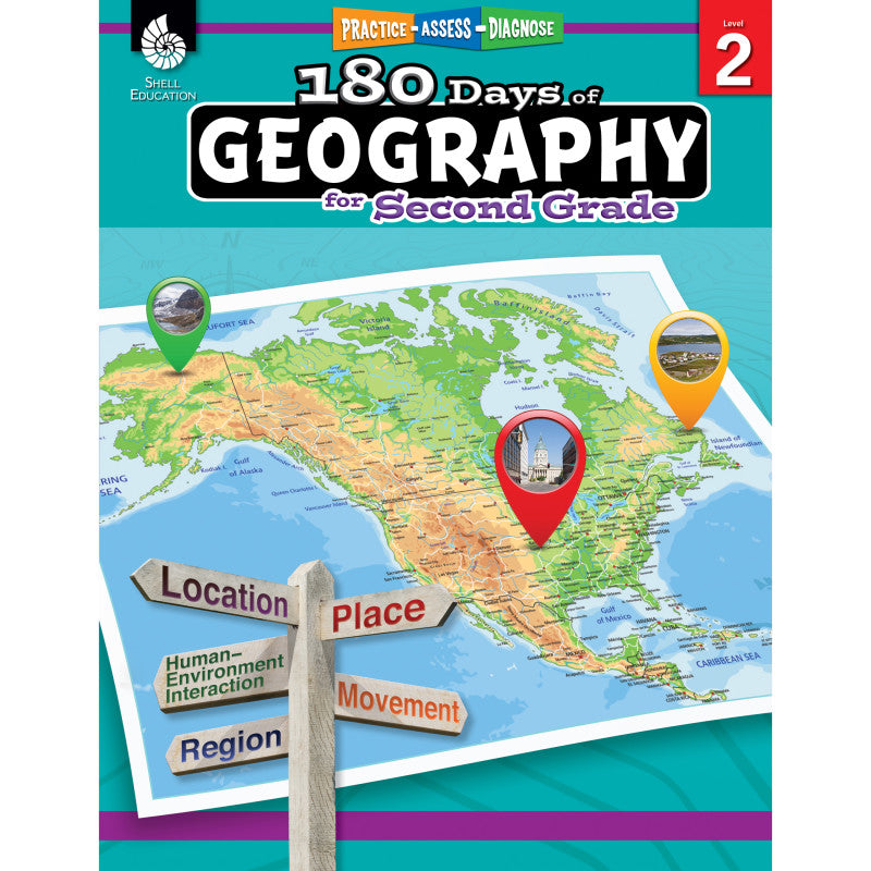 SHELL EDUCATION - 180 Days of Geography for Second Grade