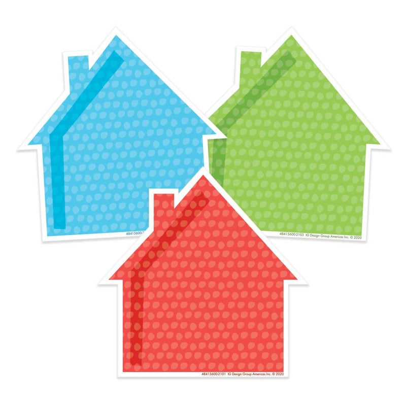 A Teachable Town Assorted Houses Paper Cut-Outs, Pack of 36