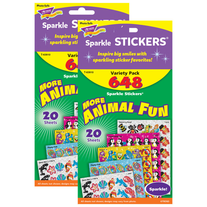 TREND - Animal Fun Sparkle Stickers® Variety Pack, 648 Per Pack, 2 Packs