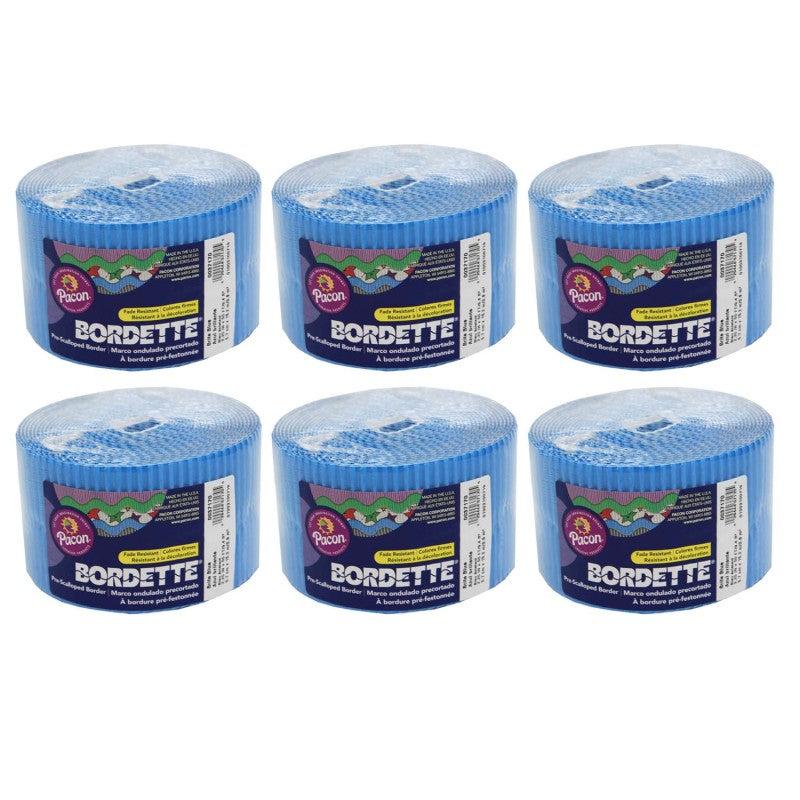BORDETTE - Decorative Border, Brite Blue, 2.25" x 50', 6 Rolls