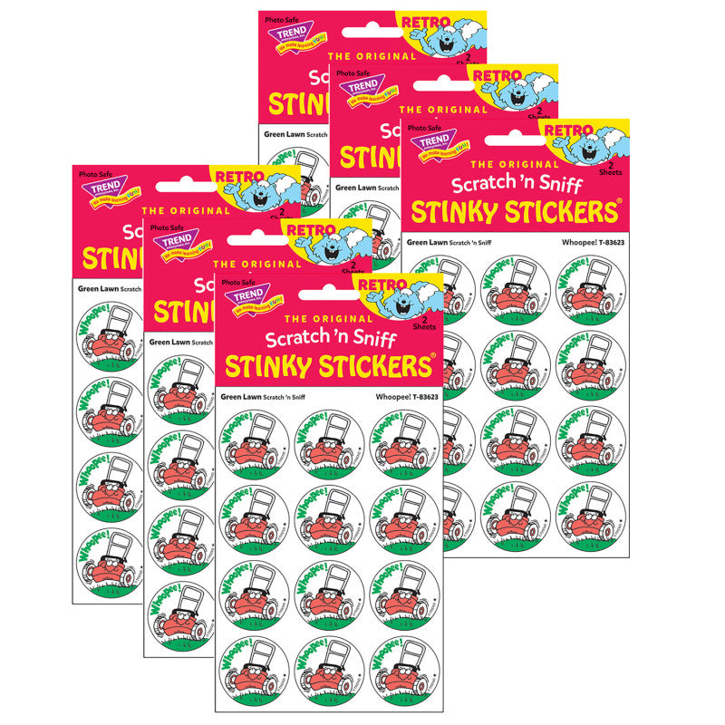 TREND - Whoopee!/Green Lawn Scented Stickers, 24 Per Pack, 6 Packs