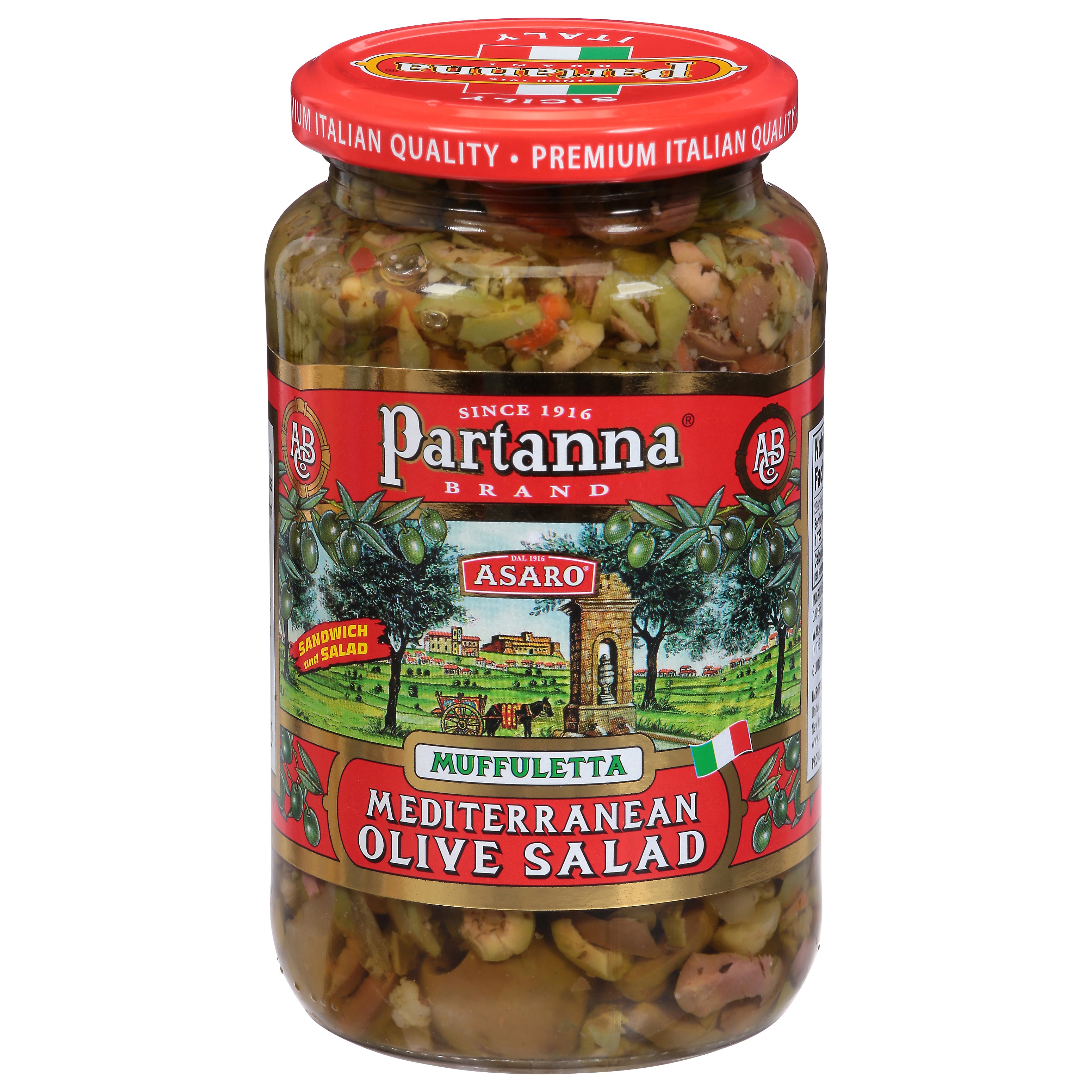 Partanna Muffuletta Mediterranean Olive Salad 19 oz - Case of 6
