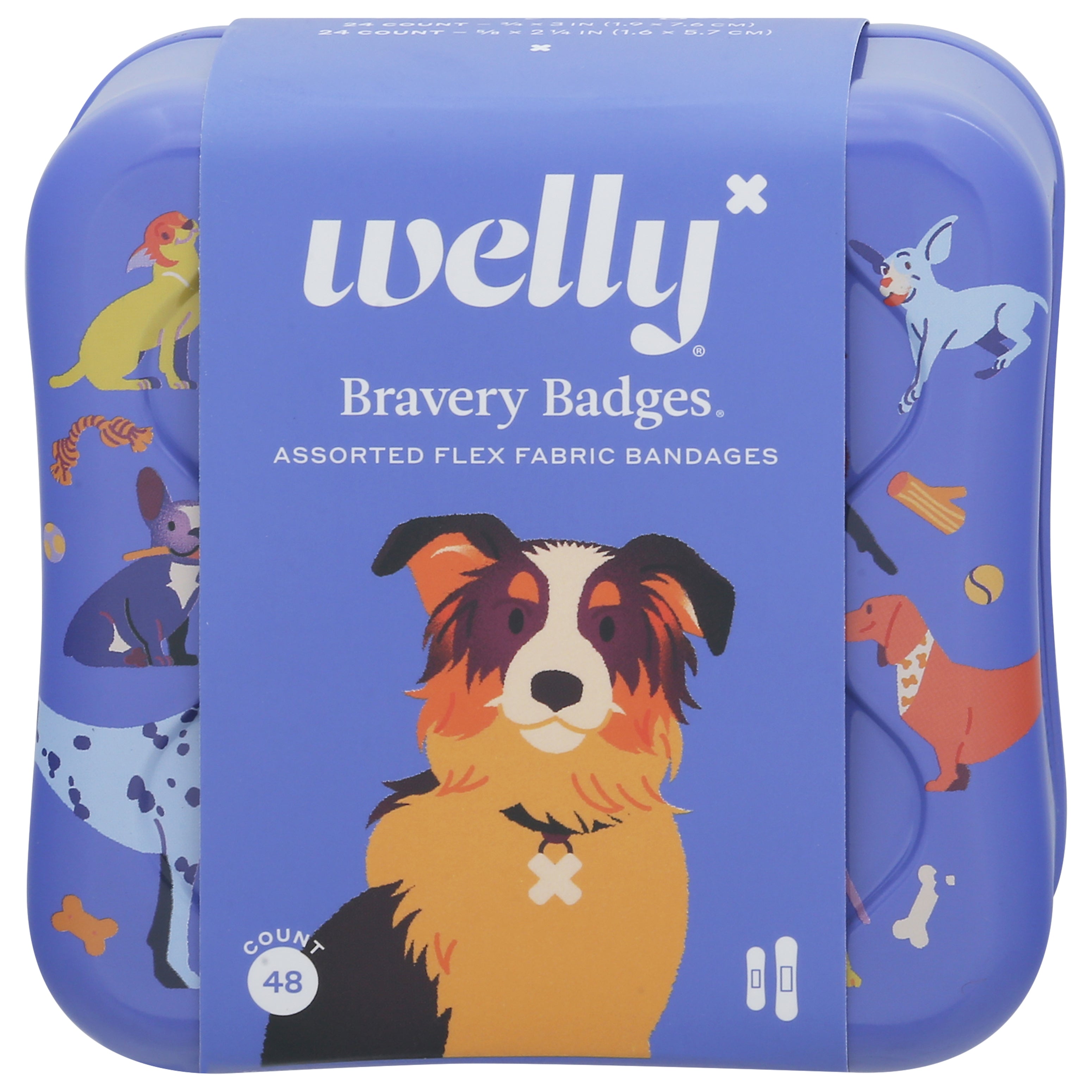 Welly Bravery Badges Assorted Flex Fabric Bandages 48 ea - Case of 1