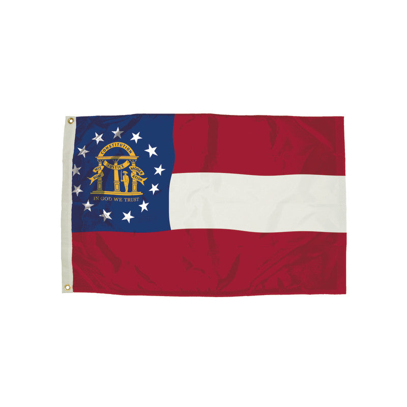 FLAGZONE - Durawavez Nylon Outdoor Flag with Heading & Grommets, Georgia, 3ft x 5ft