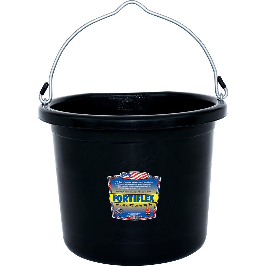 Fortiflex Flat Back Bucket (BLACK, 24 QT)