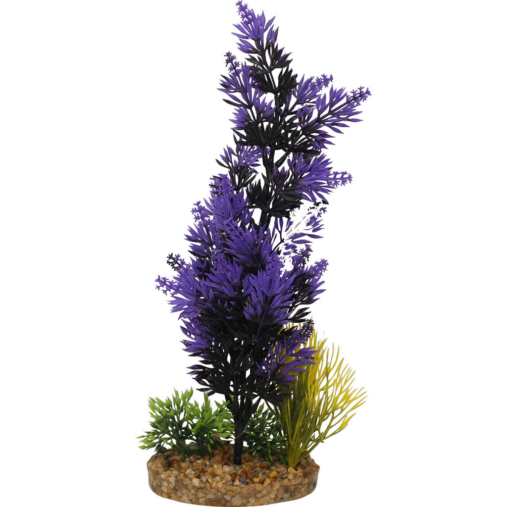 Color Burst Florals Brush Plant Cluster (BLACK/PURPLE, LG)