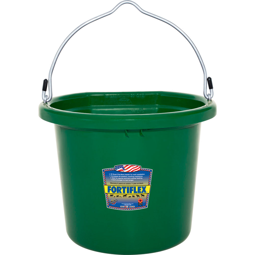 Fortiflex Flat Back Bucket (GREEN, 20 QT)