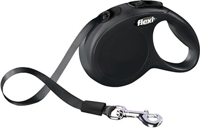 Flexi Classic Tape Retractable Leash (BLACK, XS-10 FT-26LB)