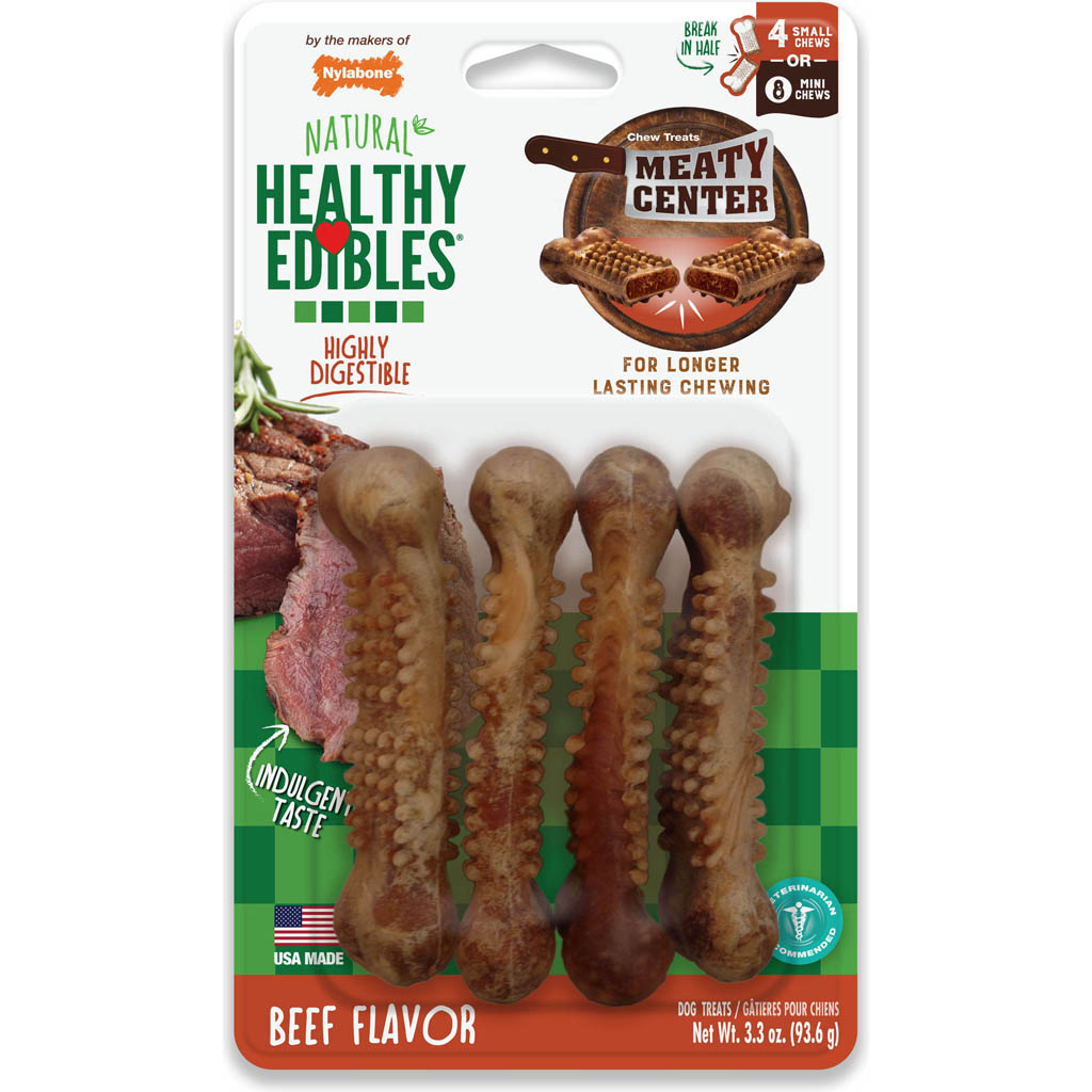 Healthy Edibles Meaty Center Chew Treat (BEEF, SMALL-4 PK)