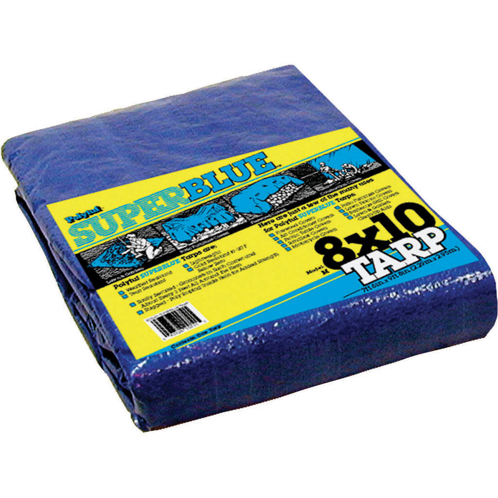 Polytuf Super Blue Tarp (BLUE, 8X10 FT-2.3 OZ)