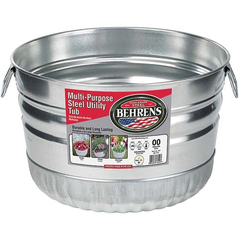 Galvanized Steel Utility Basket (GALVANIZED STEE, 1 BUSHEL)