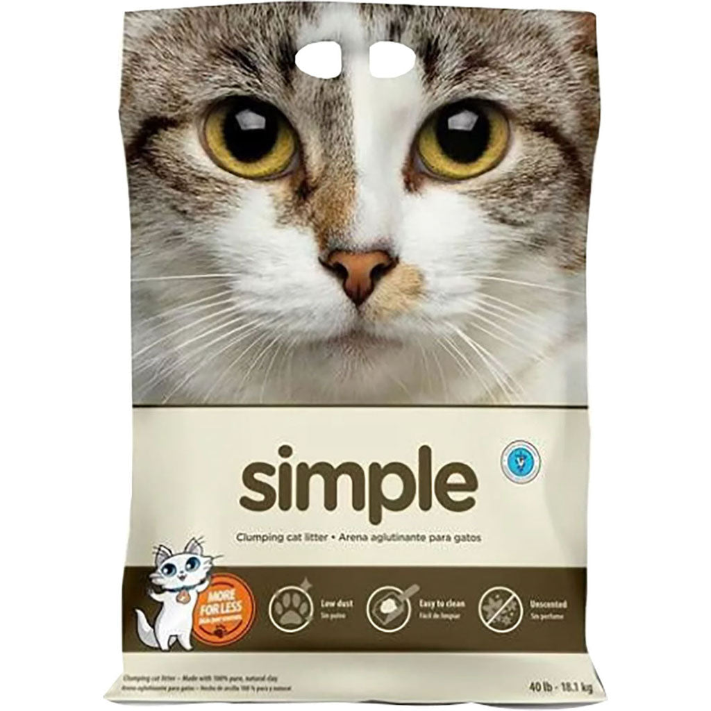 Simple Clumping Cat Litter (UNSCENTED, 40 LB)