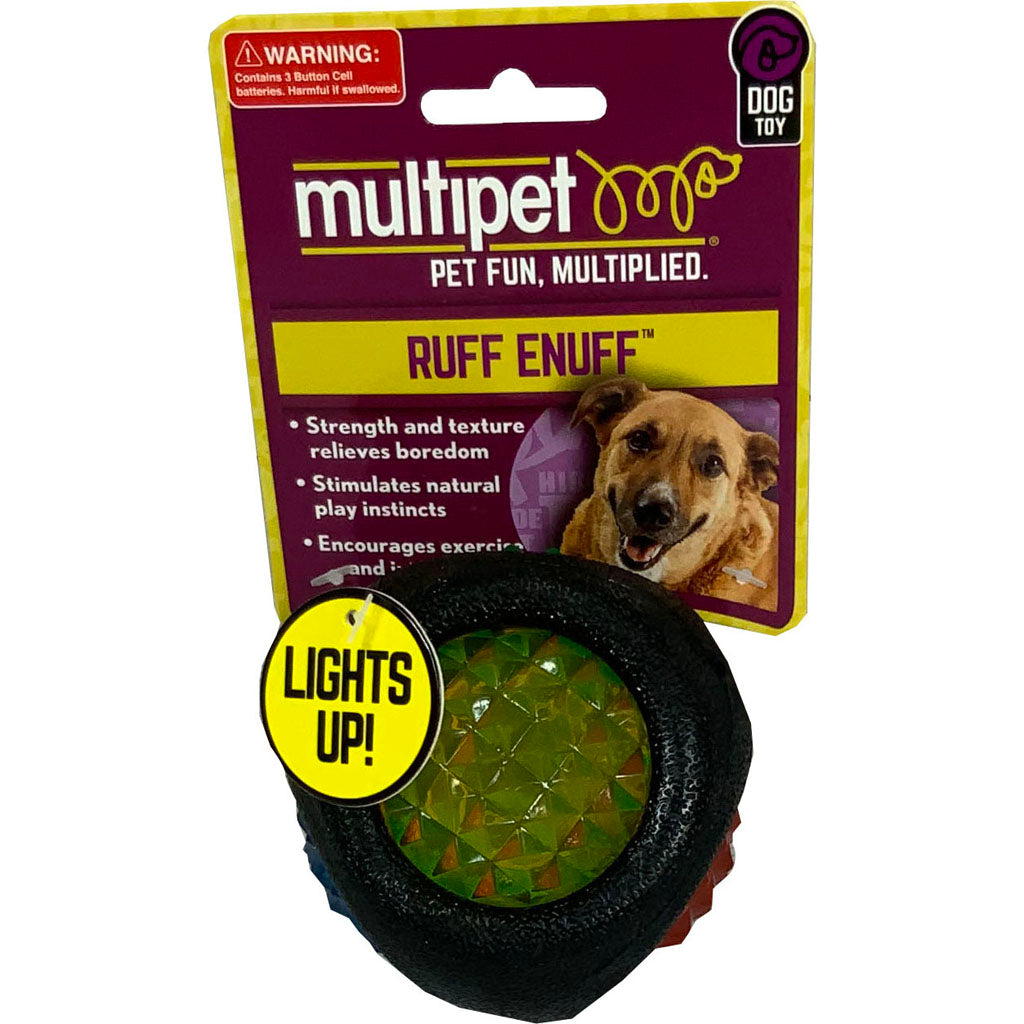 Multipet Ruff Enuff Rubber Dental Ball W/Light (3 IN)