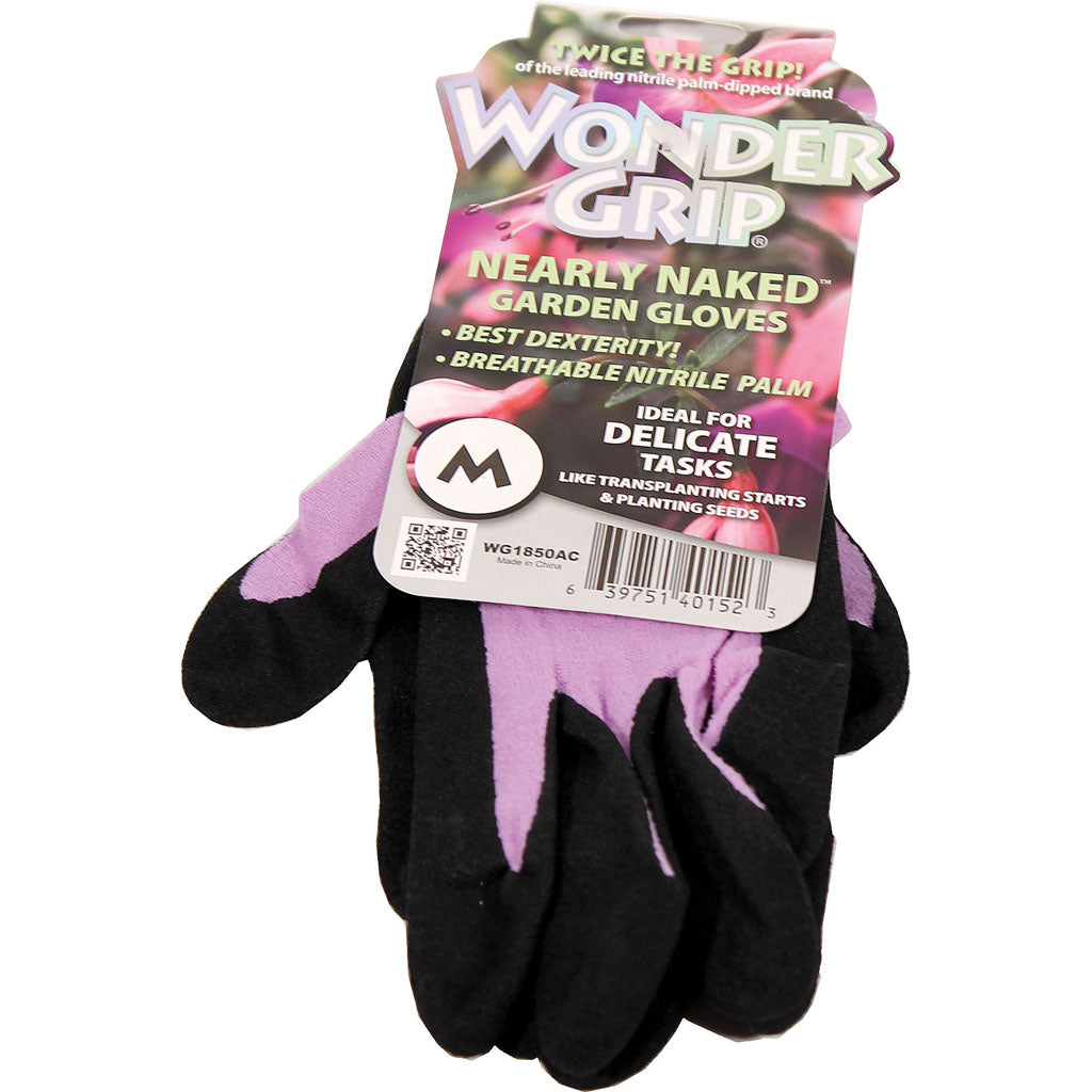 Wonder Grip Nearly Naked Garden Gloves (ASSORTED, MD)