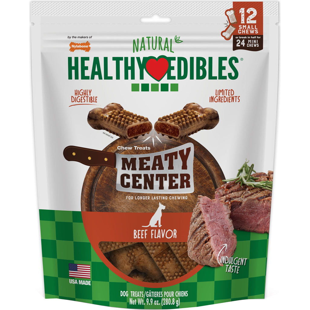 Healthy Edibles Meaty Center Chew Treat (BEEF, SMALL-12 PK)