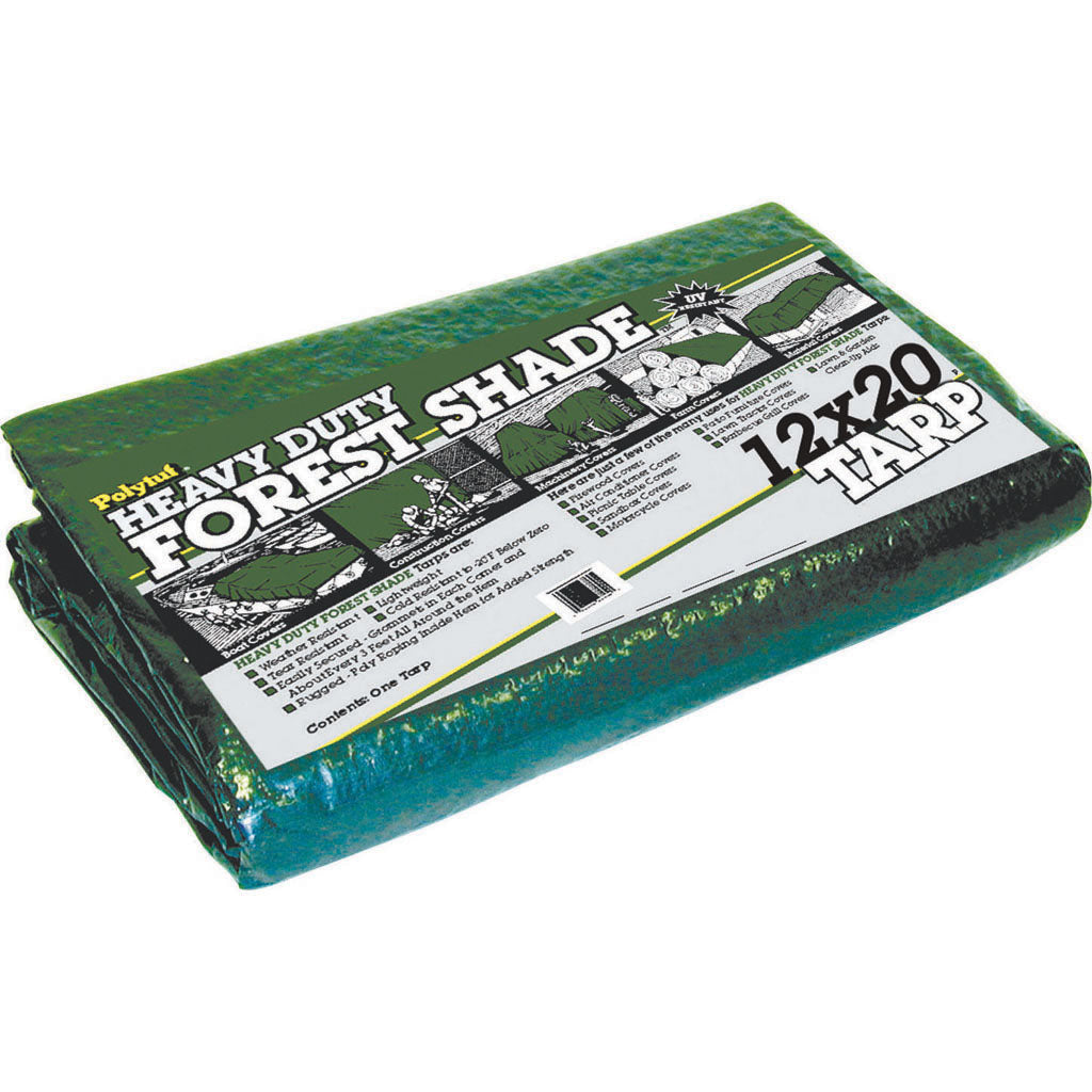 Polytuf Heavy Duty Forestshade Tarp (GREEN, 12X20 FT-4.5 OZ)