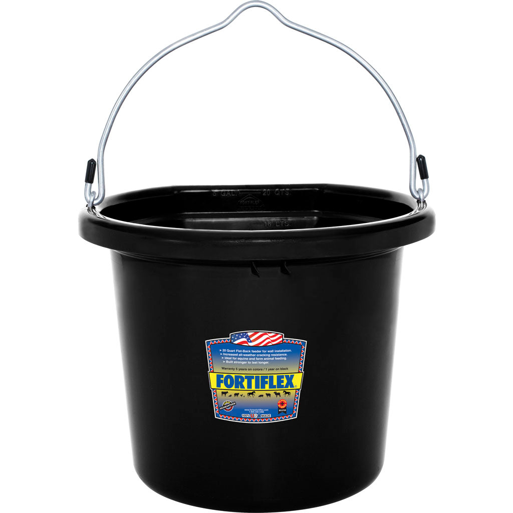 Fortiflex Flat Back Bucket (BLACK, 20 QT)