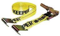 Keeper Rachet Tie-Down W/Flat Hooks (YELLOW, 2 IN X 27 FT)