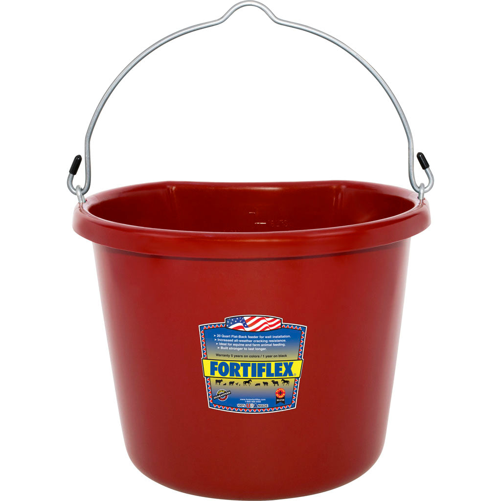 Fortiflex Economy Flat Back Bucket (RED, 20 QT)