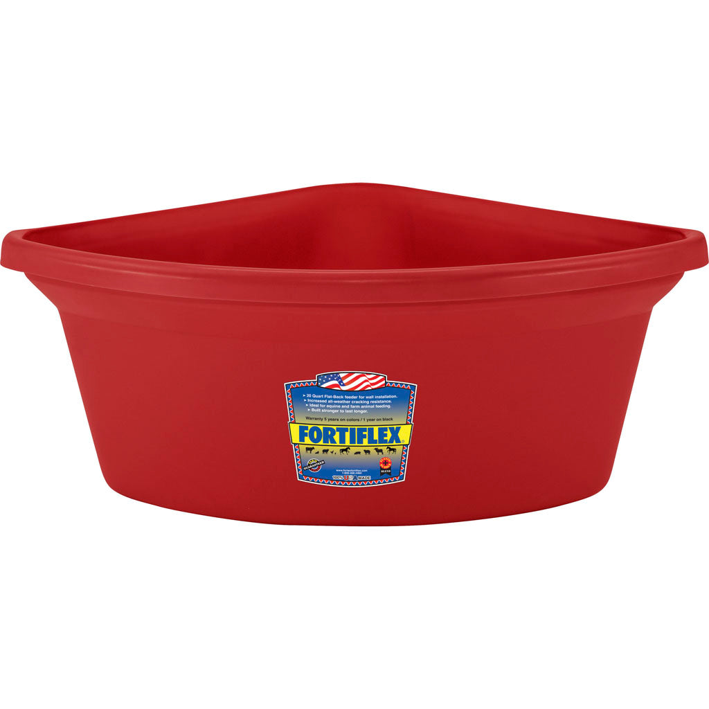 Fortiflex Corner Fence Mount Feeder (RED, 24 QT)