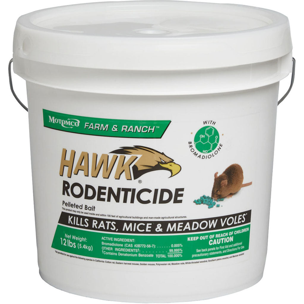 Hawk Rodenticide Pelleted Bait Pail (12 LB)