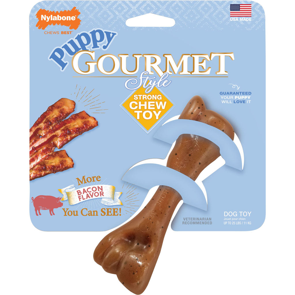 Nylabone Puppy Gourmet Style Strong Chew Femur (BACON, O/S)