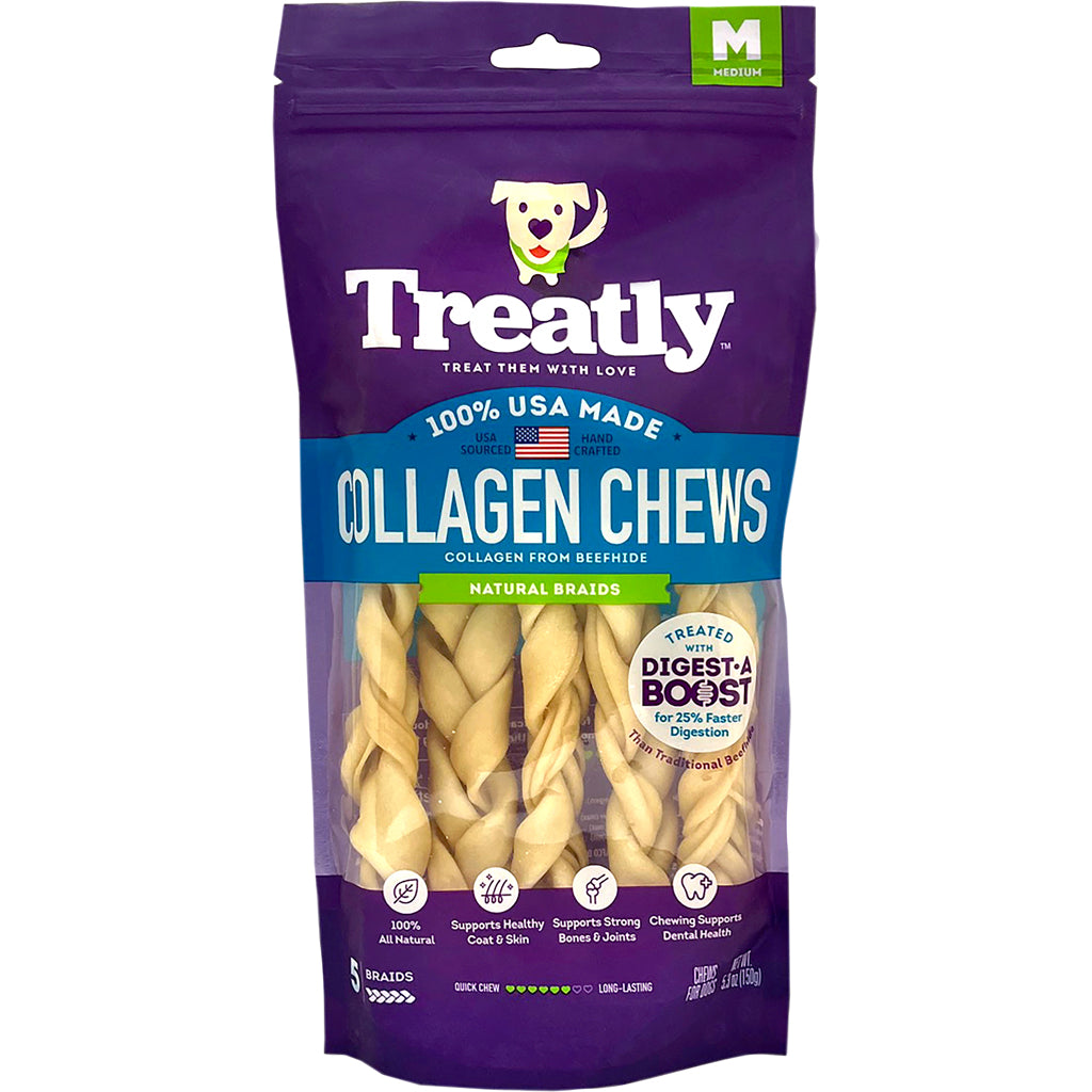 Treatly Usa Collagen Braids (NATURAL, 6 IN-5 PK)