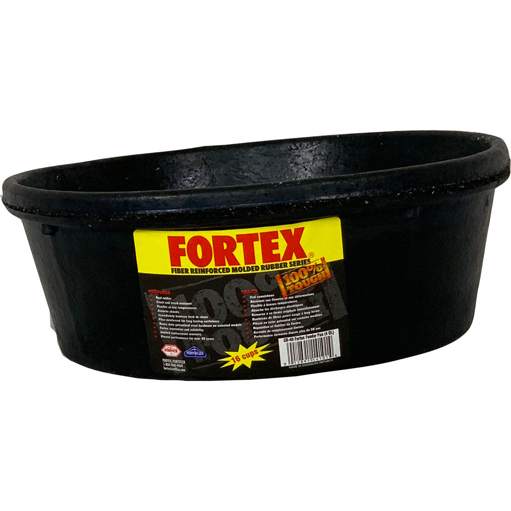 Fortex Rubber Stall Feeder (BLACK, 4 QT)