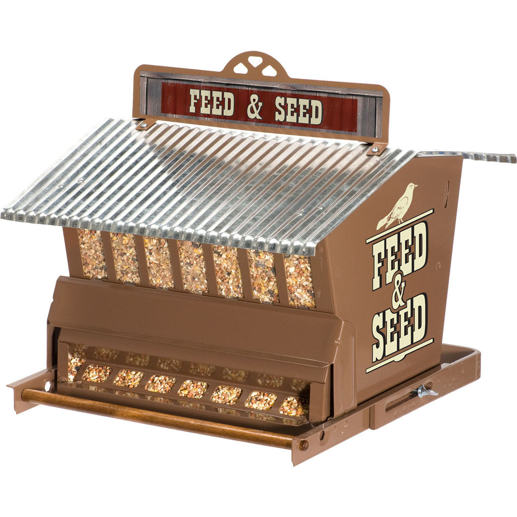Rustic Farmhouse Absolute Feed & Seed Feeder (BROWN, 15 LB)