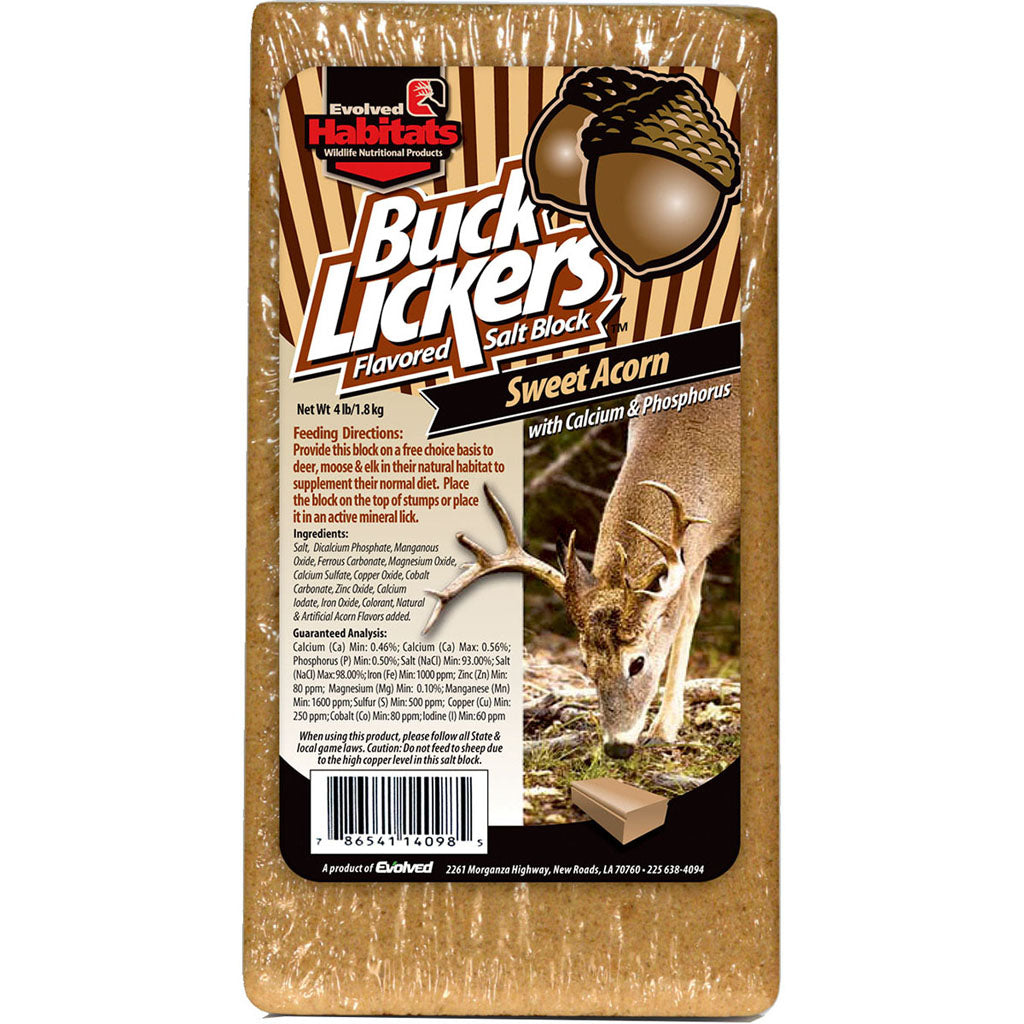 Evolved Buck Lickers Flavored Salt Block (ACORN, 4 LB)