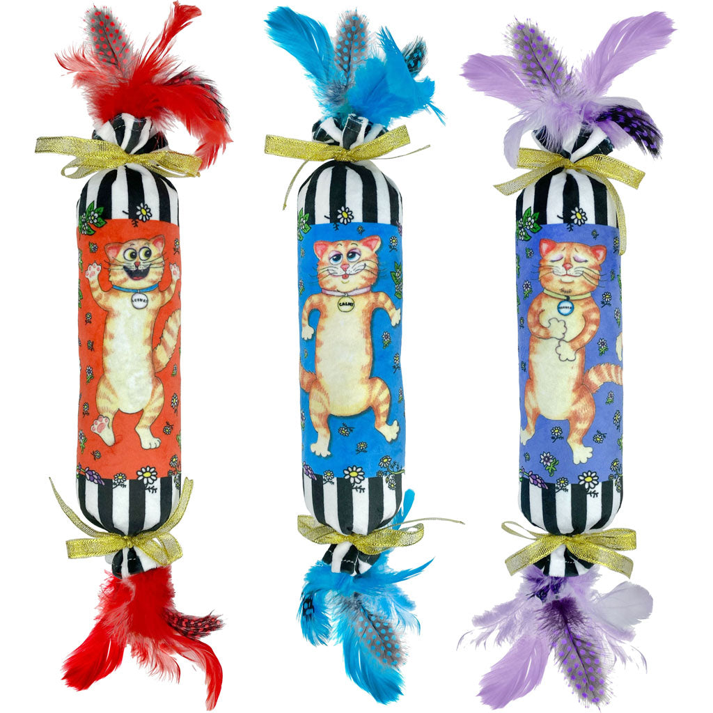 Multipet Catabis High Kickers Cat Toys (BLUE/RED/PURPLE, SM)