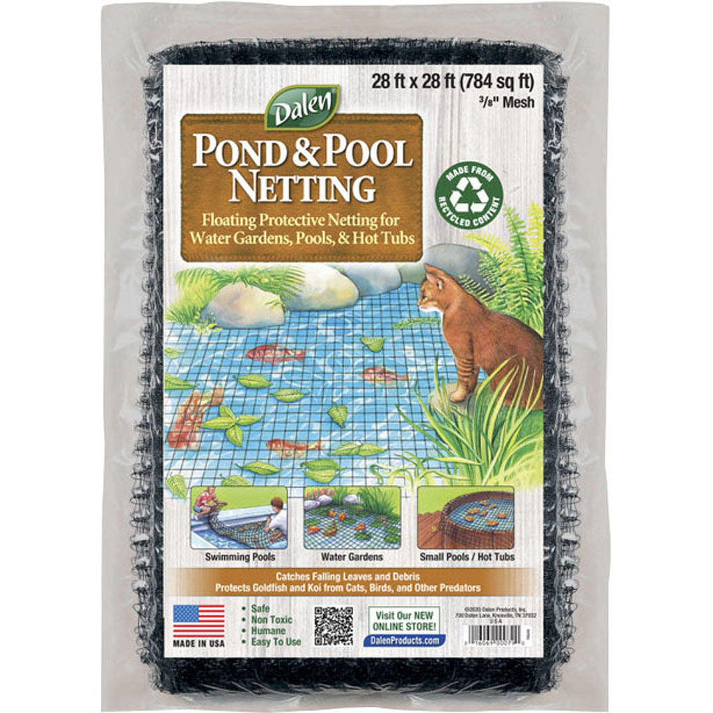 Pond & Pool Protective Floating Netting 3/8 Mesh (BLACK, 28X28 FT)